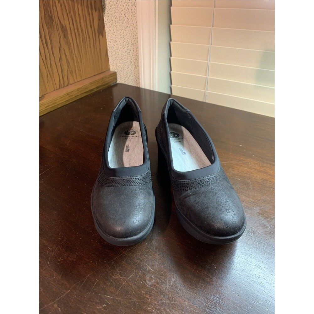 Clarks Cloudsteppers 23535 Black Soft Cushion 2.5” Wedge Women's Size 8.5 M